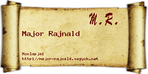 Major Rajnald névjegykártya